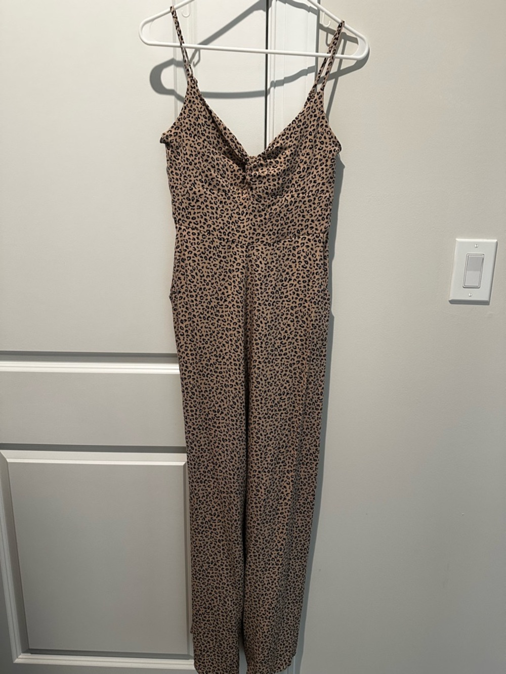 Leopard Print Wide-Leg Jumpsuit in Brown NWOT